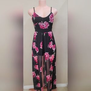 XXL-Beautiful large flower print maxi dress and romper all in one!😍 XXL